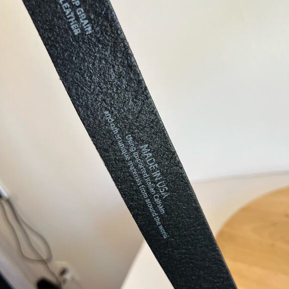 USA Justin Boots Black Top Grain Italian Calfskin Genuine Leather Belt Size XXL